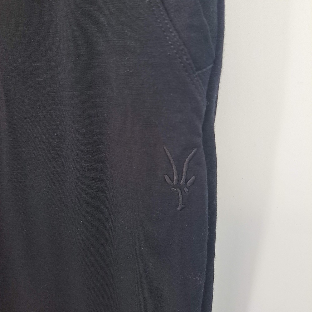 Ibex Merino Wool Joggers Black Tapered Sweatpants Women XL Drawstring Pocket - Picture 5 of 7